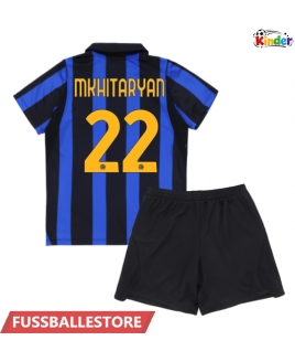 Günstige Inter Milan Henrikh Mkhitaryan #22 Heimtrikotsatz Kinder 2026-27 Kurzarm (+ Kurze Hosen)